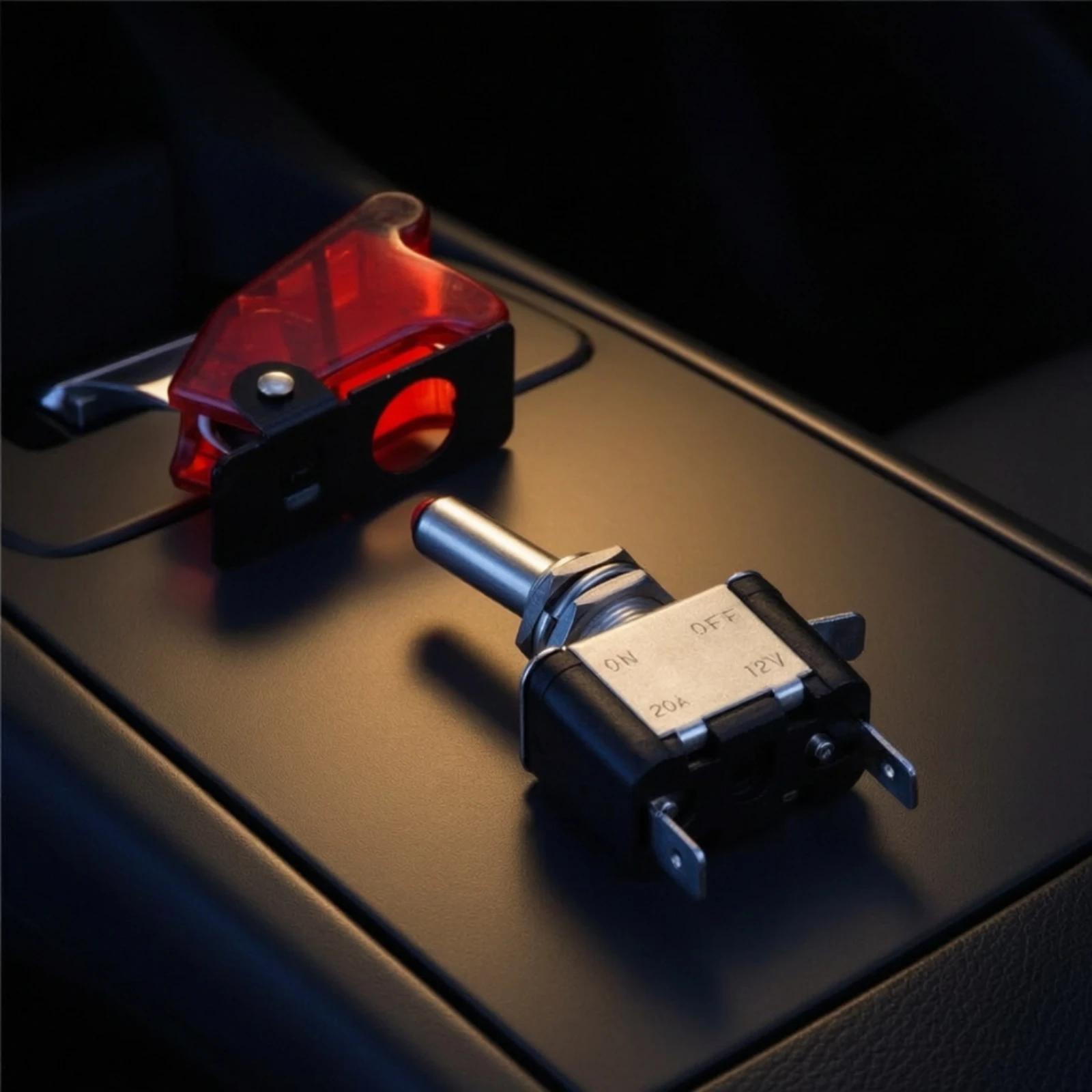 Toggle Switch with Safety Cover on off Toggle Switch with Cover Heavy Duty 12 Volt for Car Enthusiasts, Dashboard