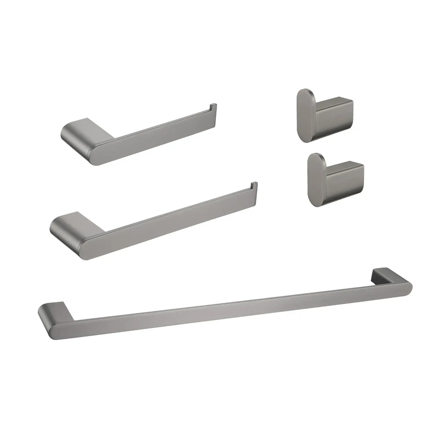 

5pc Gunmetal Stainless Steel Bathroom Hardware Set Wall Mount Towel Bar Ring Hook Paper Holder for Bathroom, Customized