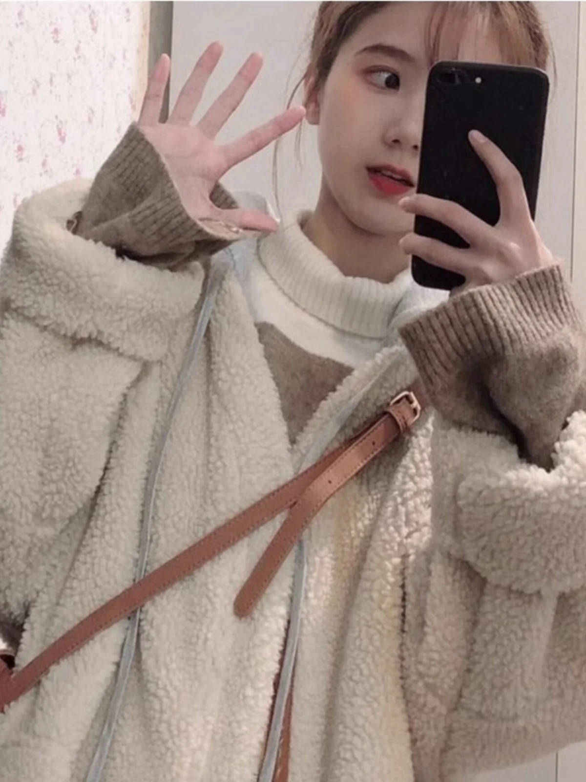 Pelliccia di agnello Jaet Donna Inverno Nuovo Sle Pelle E Pelliccia Inteated Particle Fce Cappotto di cotone di media lunghezza Alla moda