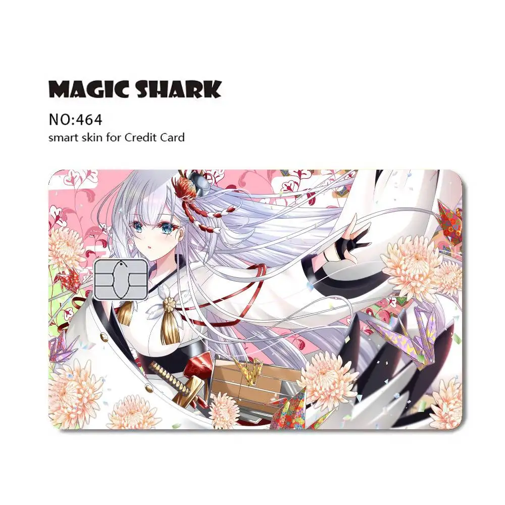 ملصقات بطاقات Azure Lane لبطاقة الائتمان الخصم أو حفظ الغلاف على غطاء جلدي رفيع للغاية ولا يبهت #2