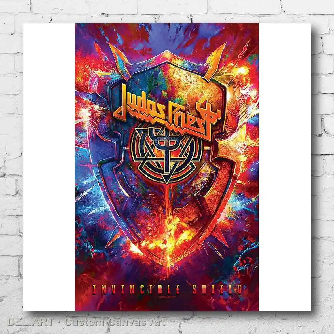 

JUDAS PRIEST - INVINCIBLE SHIELD FABRIC Canvas Poster FLAG MUSIC TP352 Custom Size Available Home Decor Room Decoration