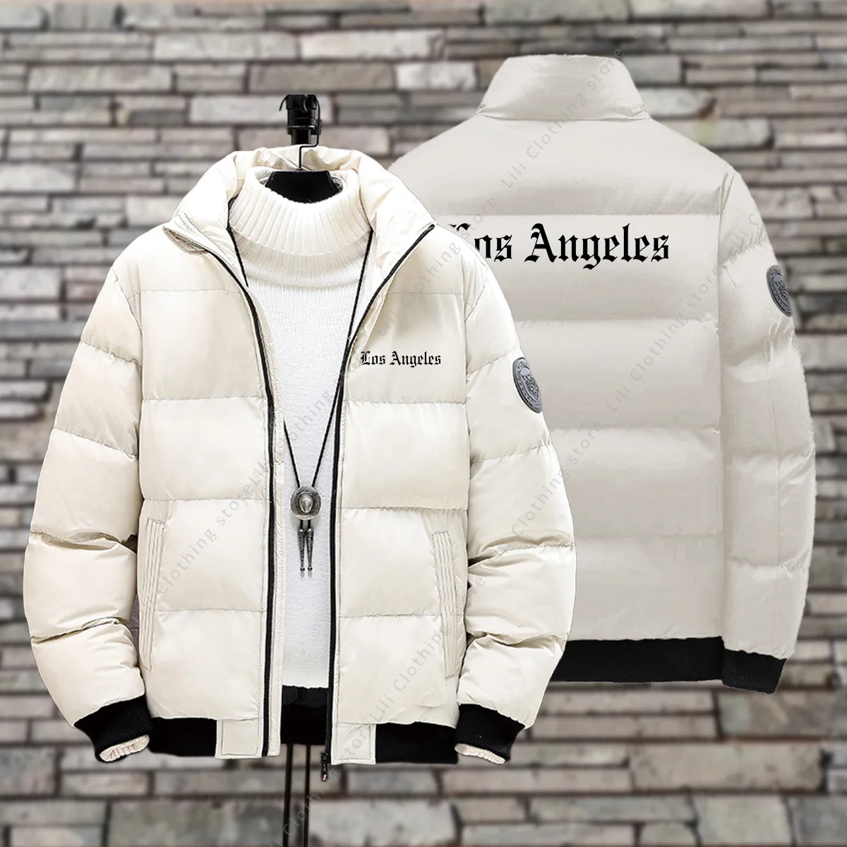 Los anegles jaquetas masculinas jaquetas de inverno grosso quente de alta qualidade moda parkas casacos roupas moda masculina jaqueta puffer