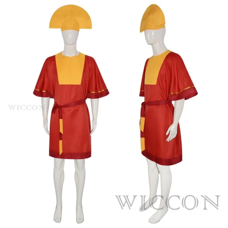 Anime Kuzco Cosplay Costume King Costume Outfits with Hat Adult Men Halloween Carnival Party Suit King Costume Uniform