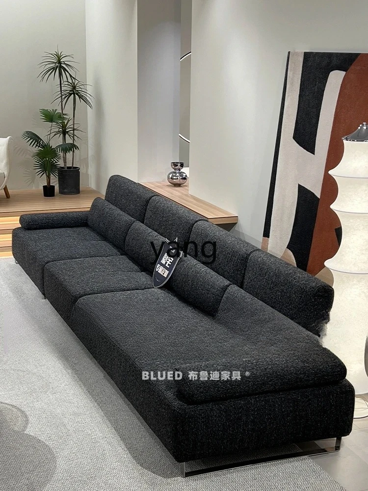 LMM cotton and linen fabric sofa straight row small apartment one-character household adjustable mobile backrest