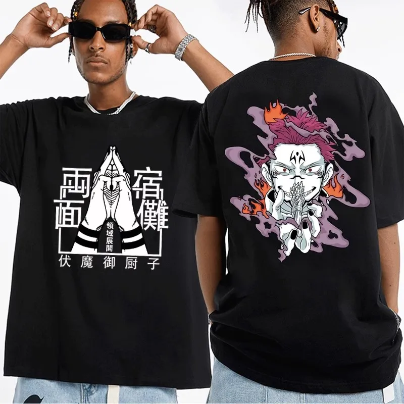 

Jujutsu Kaisen ‌Gojo Satoru Ryoumen Sukuna‌ T-shirt Casual Loose Cool Summer Cotton Men's Women Top Tee Short Sleeve Streetwear