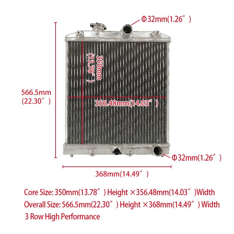 

3 ROW ALUMINUM RADIATOR FOR 1992-2000 Honda Civic EK EG D15 D16 28MM PIPE