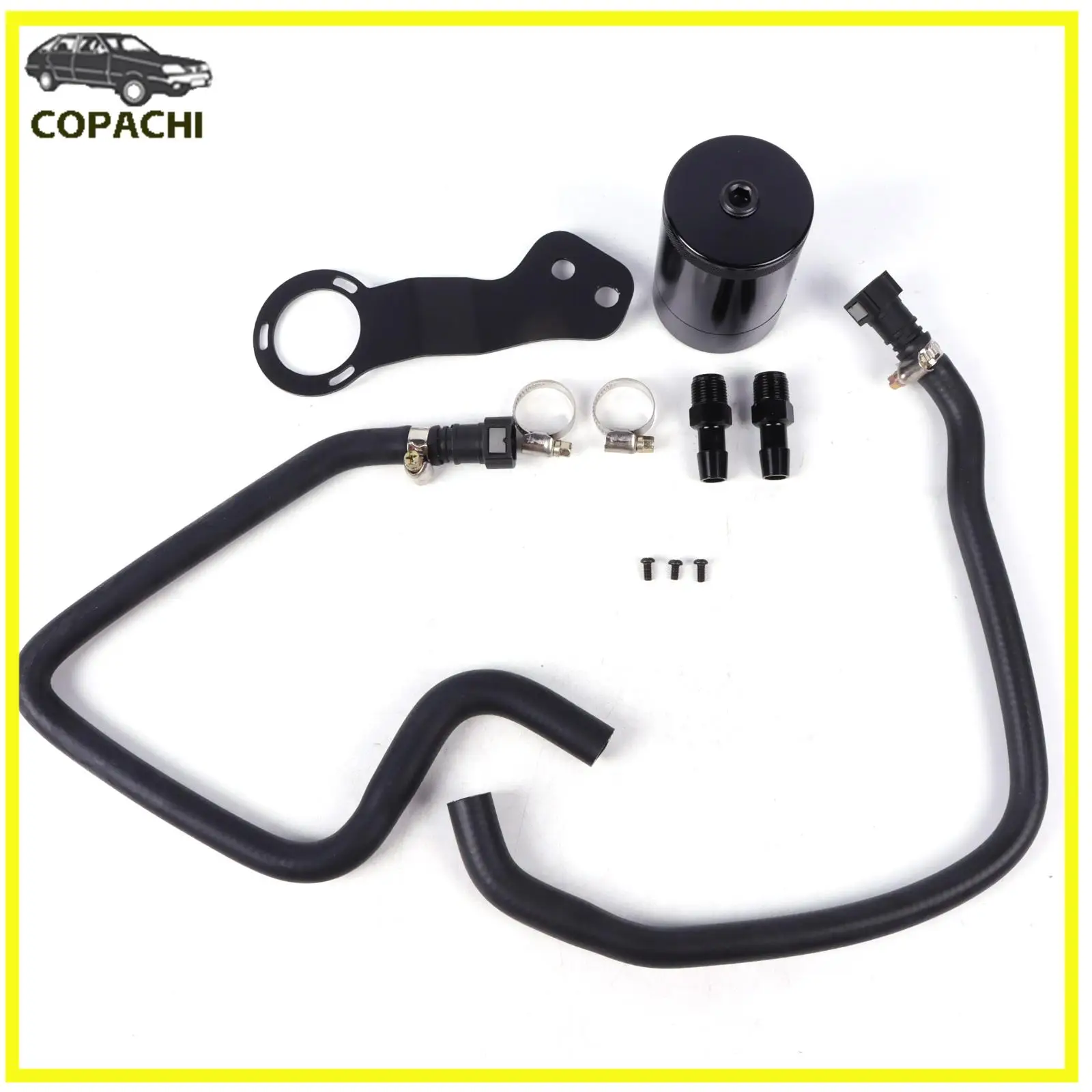 1set Baffled Oil Catch Can For Camaro SS 2016 Car Accessories Part with Pre-Installed Hoses & 1/2