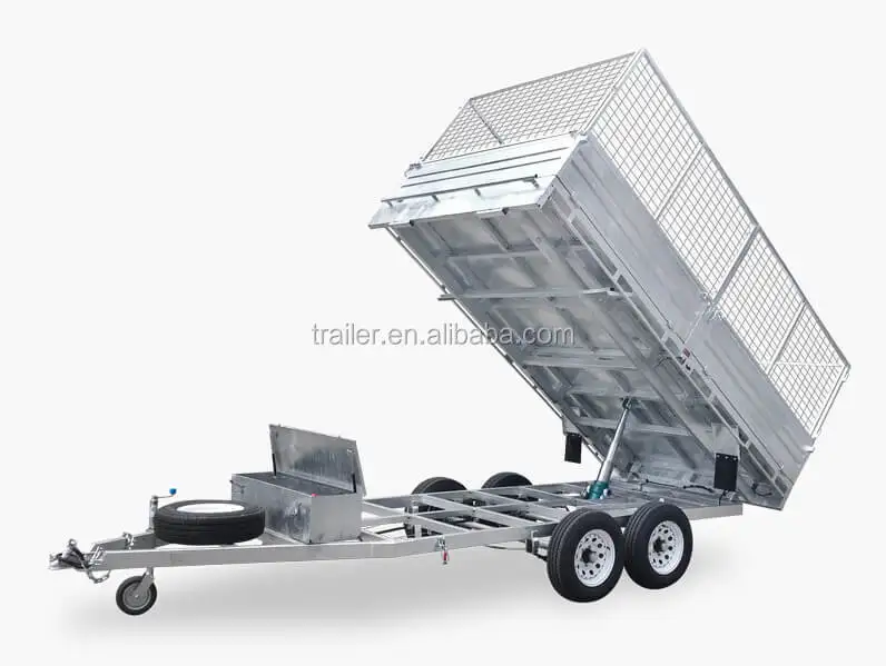 12X7 Galvanized Flat Top Hydraulic Tipping Bucket Trailer