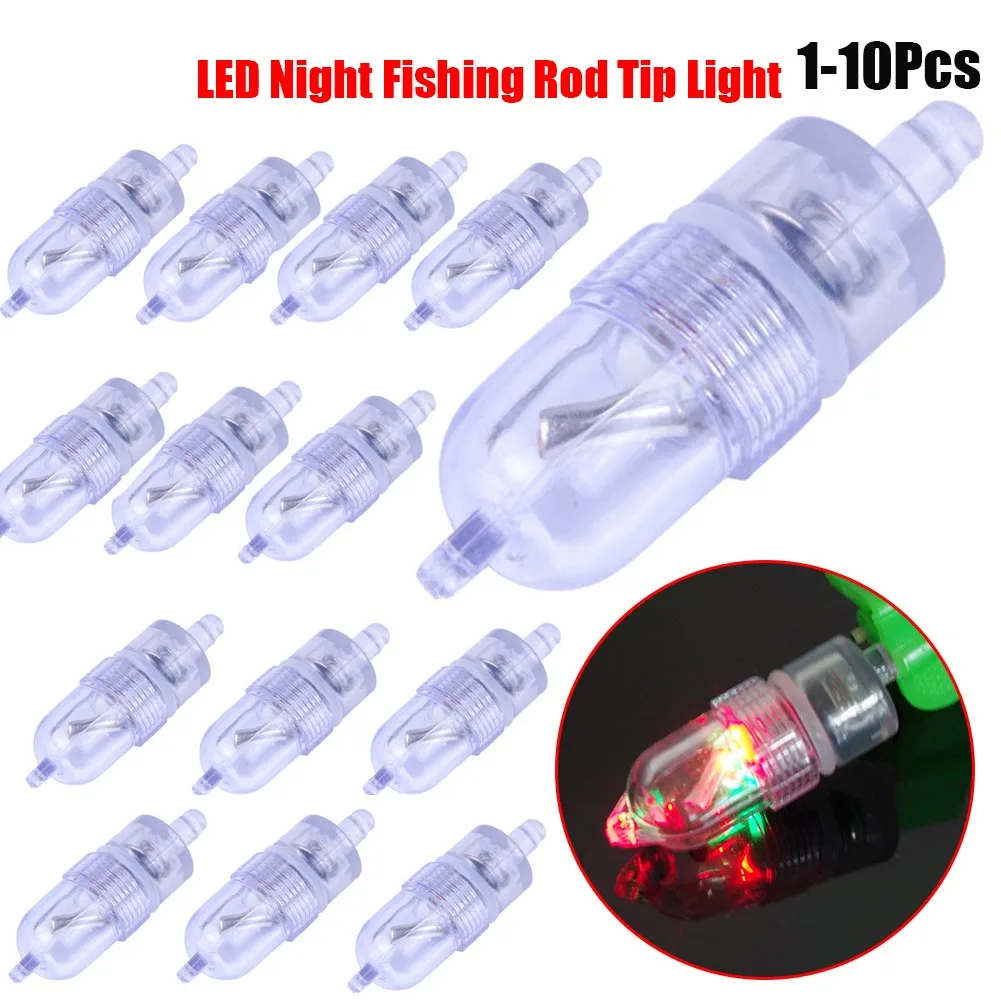 Smart Alarm Bell Light LED Night Fishing Rod Tip Light Smart Sensor Light Pole Bite Alarm Lamp Fishing Gear Accessories1-10PCS