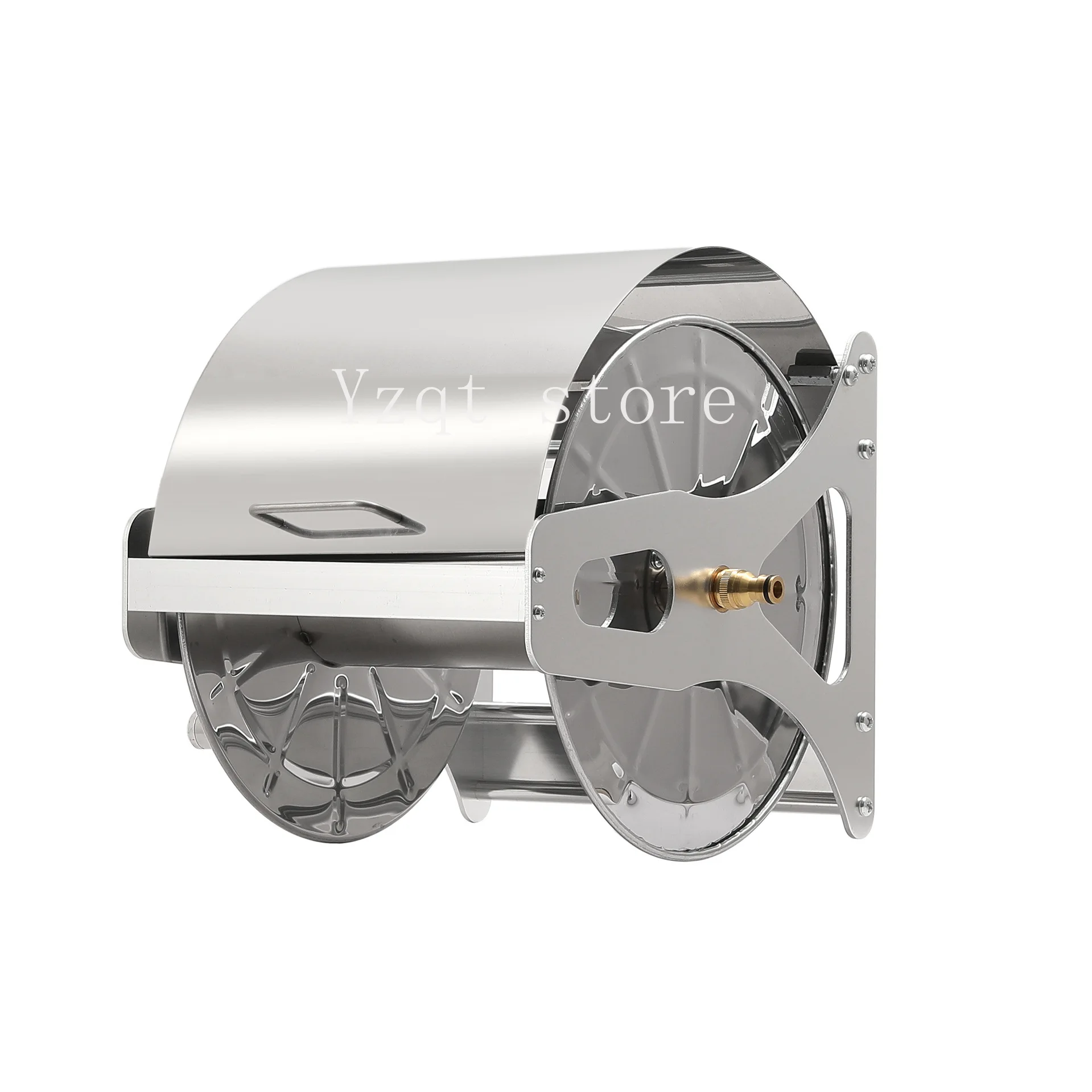 Wall-mounted stainless steel water pipe frame, pipe reel, household car wash, watering water gun set, covered water