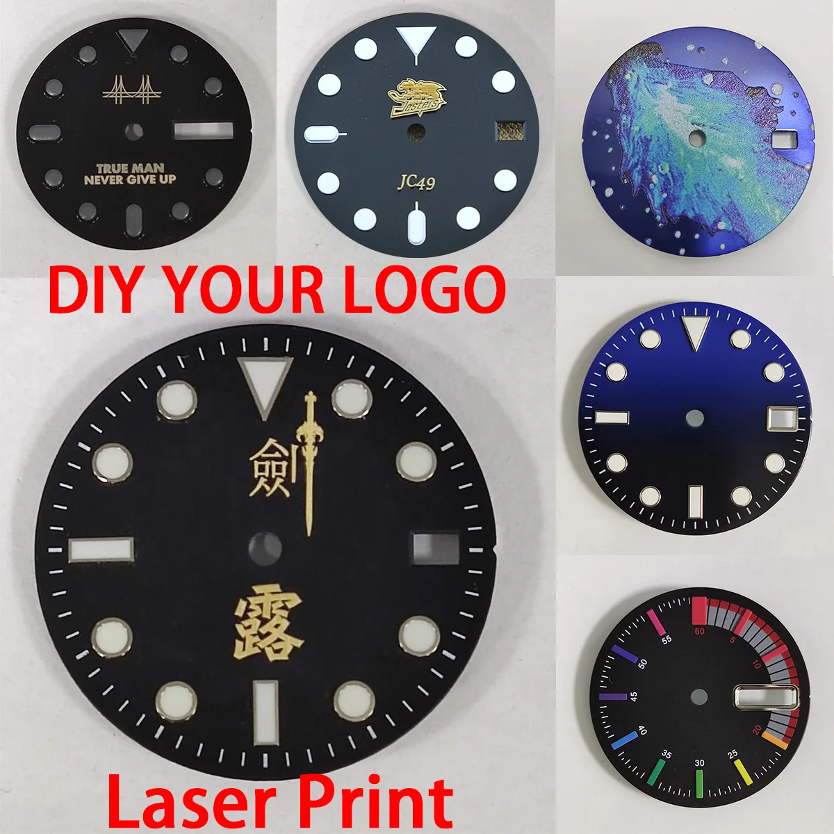 28.5mm dial Custom Logo dial Laser Print Logo nh35 Watch Dial Diy Dial NH35 case nh36 case NH35 dial NH36 dial nh36 Movement