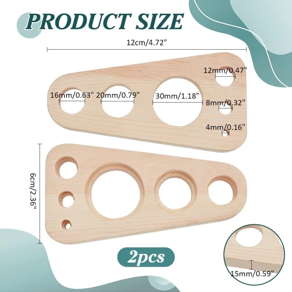 2pcs Safety Eye Tool for Amigurumi Wood Safety Eye Tool for Attaching Safety Eyes and Washers Eyeball Gauge Board Insertion Tool