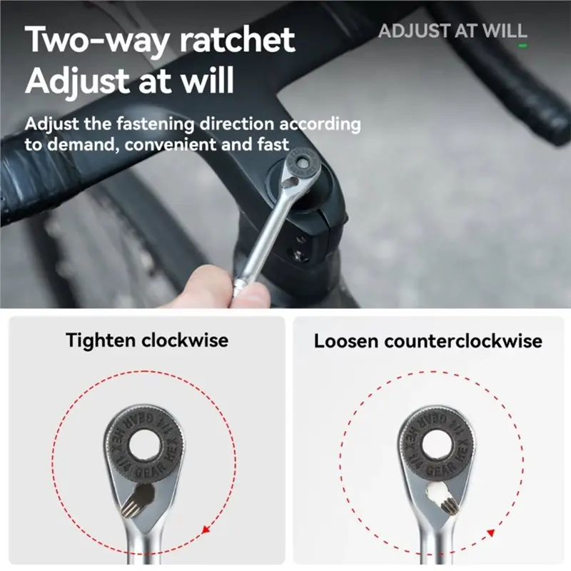 NEW HOT In Stock-Bicycle Repair Ratchet Wrench Set Multifunctional Compact Folding Combination Bike Tool Set