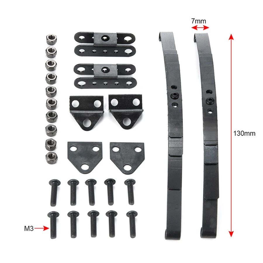 Rock inoler-Barre en acier inoxydable pour camion axial D90, suspension à ressort, cuir chevelu dur, 1/10