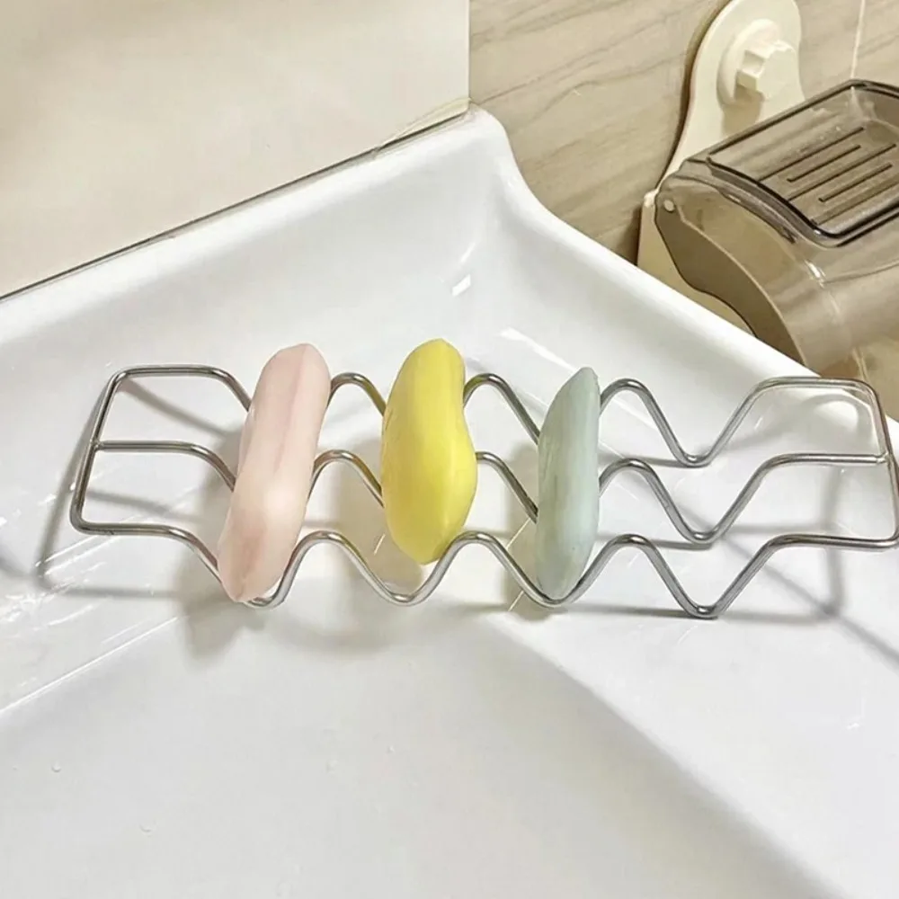 Stainless Steel Minimalist Creative Soap Dish Rack Draining Soap Holder for Kitchen Bathroom Countertop Sink Home Organizer 1PC