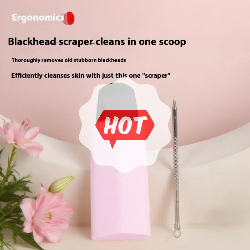 2pcs Blackhead Remover Skin Scrubber Spatula Pimple Acne Needle Tool Facial Pore Cleaner Skin Care Set