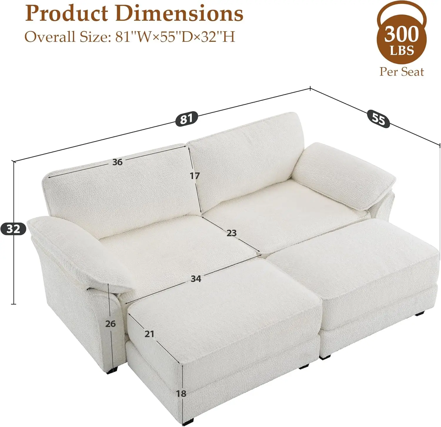 Sofa Love Seat Sleeper Sofa for Living Room, 81\