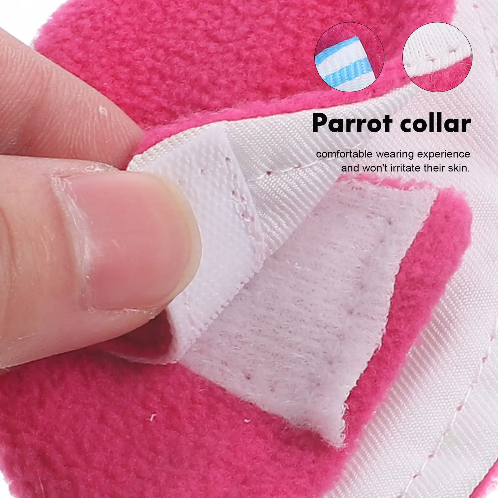 Parrot Anti-Bite Collar Polar Fleece Bird Neck Protector for Wound Recovery Prevents Pecking Licking Scratching Comfortable