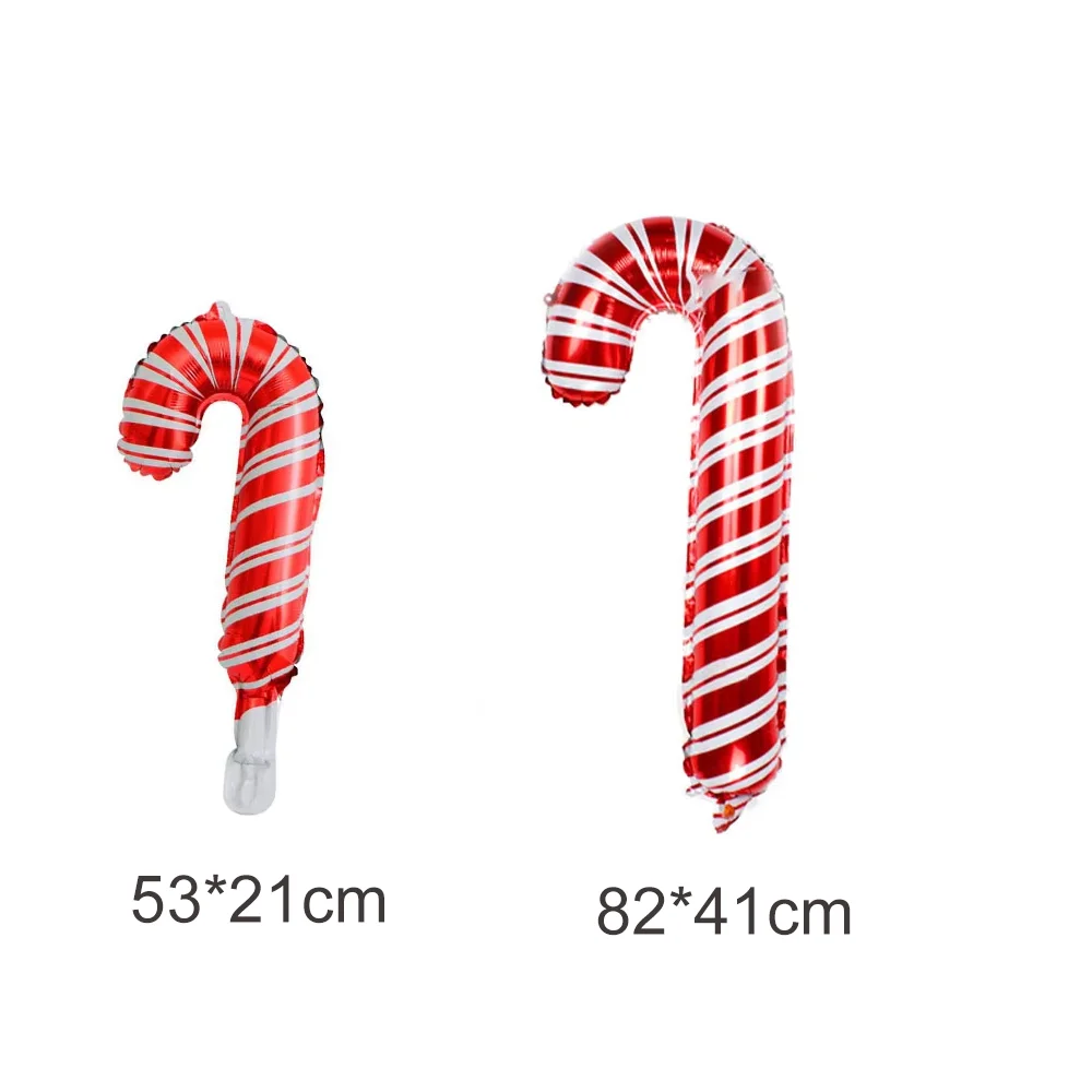 30/20/10pcs Large Christmas Candy Cane Foil Balloon Red Xmas Walking Stick Candy Helium Balloons New Year Carnival Festival Holi