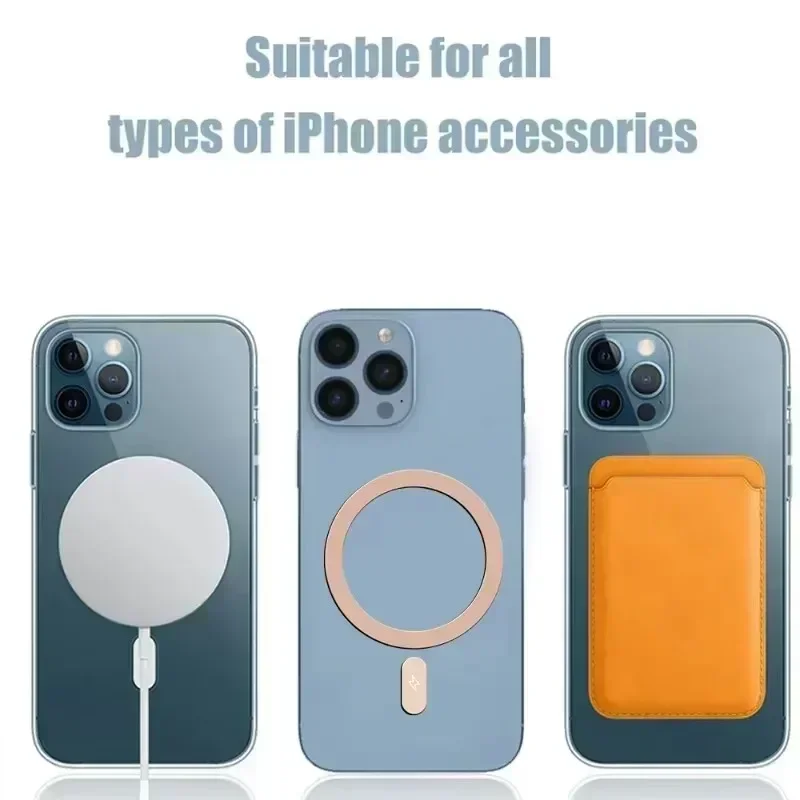 5-1PCS for Magsafe Self Adhesive Metal Plate Ring Universal for Magsafe Magnetic Wireless Charger Iron Sheet Sticker for IPhone view 6