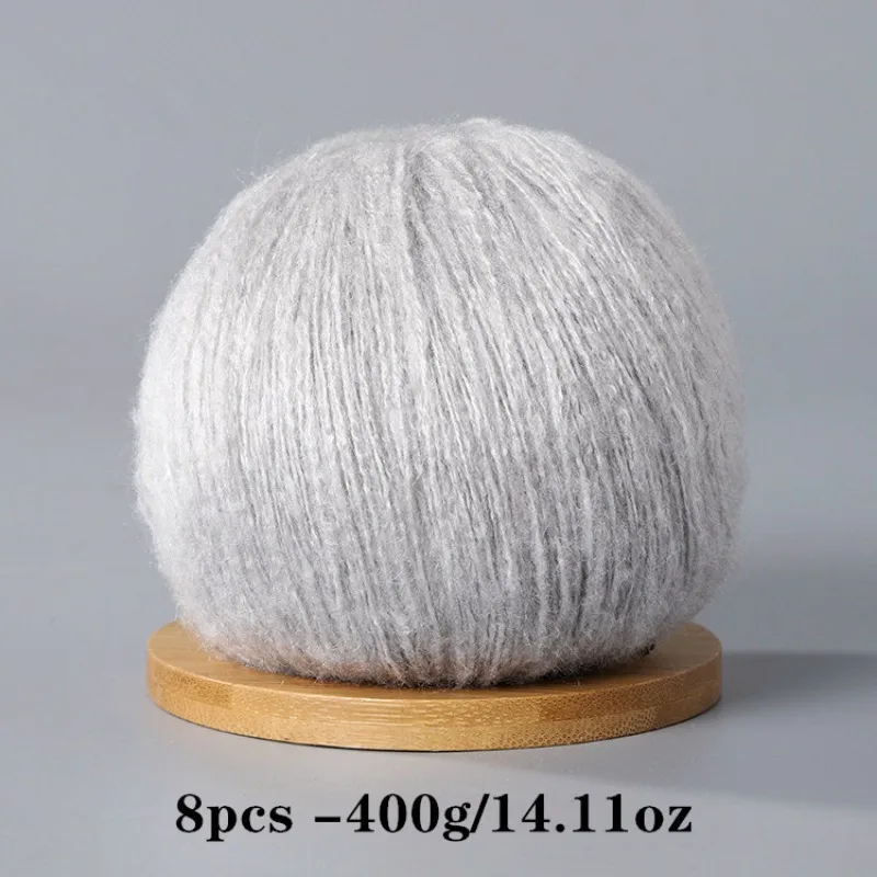 8 Stück 400 g Mohair-Garn zum Häkeln und Stricken, DIY-Haustierspielzeug, DIY-Handwerk, weich, bequem, hautfreundlich, Frühling und Sommer