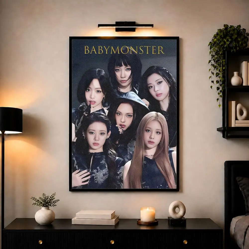 South Korea Kpop B-Babymonster Poster Wall Art Sticker For Living Room Bedroom Bar Home Decor Mural Painting Decoration - view 5