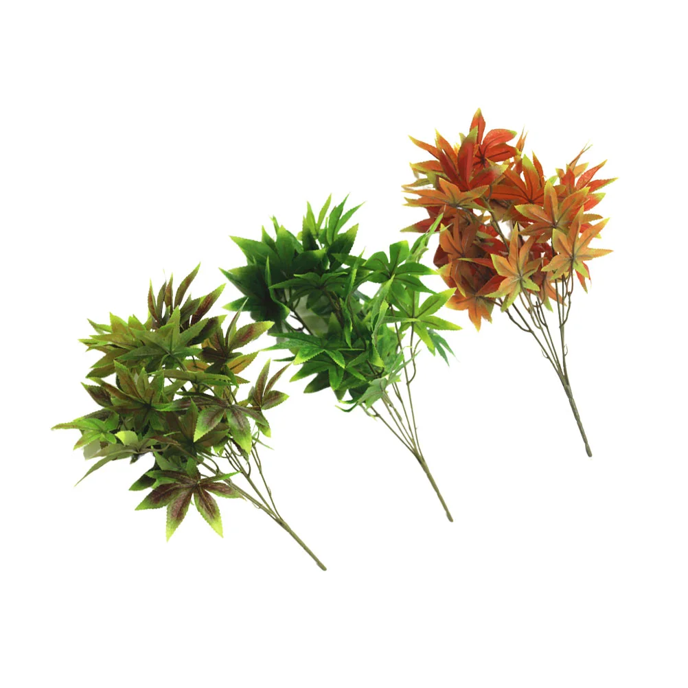 

3 Pcs Artificial Plant Fake Maple Leaf Branch DIY Flower Arrangement Accessory Lifelike Leaves Simulation