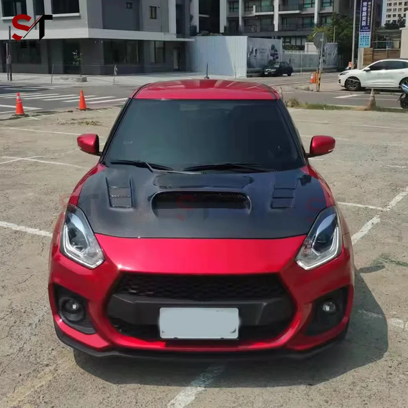 مناسبة لسوزوكي سويفت غطاء ألياف الكربون سويفت ZC33S هود تعديل غطاء السيارة الأمامي غطاء الرأس