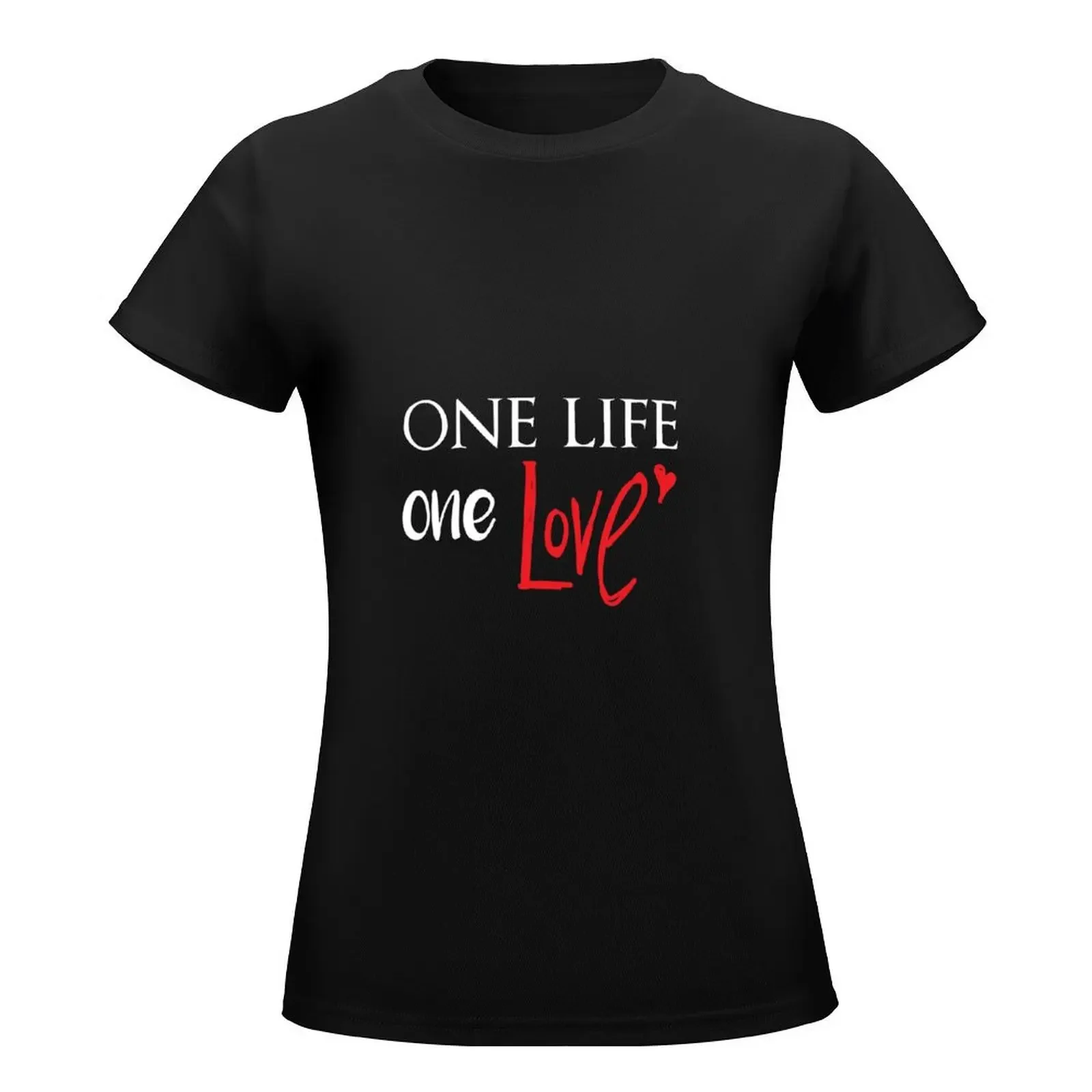 One life, one love 2021, hadiah untuk ibu atasan kaus baju lucu Atasan musim panas gaun kaus Barat untuk wanita