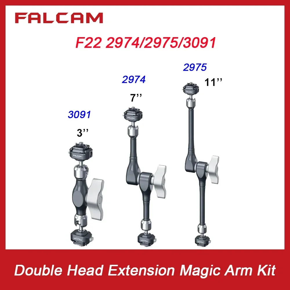 

FALCAM F22 Quick Release 3/7/11 Inch Double Head Extension Magic Arm Kit for DSLR Camera iphone LED Light