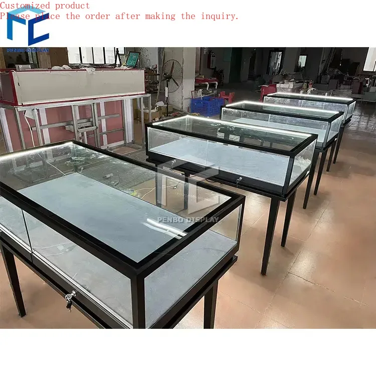 

Custom.Simple Design Customized Jewellery Display Cabinet Showcase Modern Glass Jewelry Display Table for Jewelry Shop