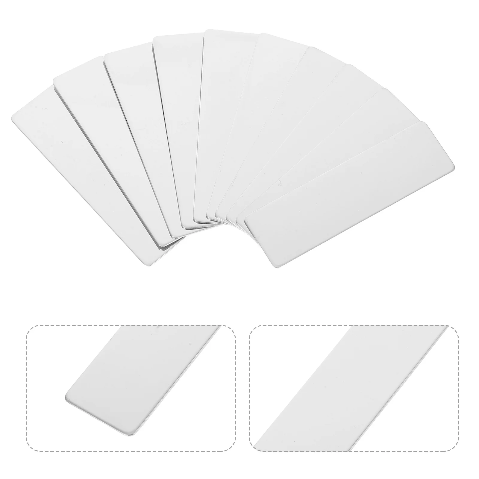 

10pcs Stainless Steel Name Tags Metal Badge Blanks For Office Door Desk Id Holder Engraved Plate Backing Work School Employee