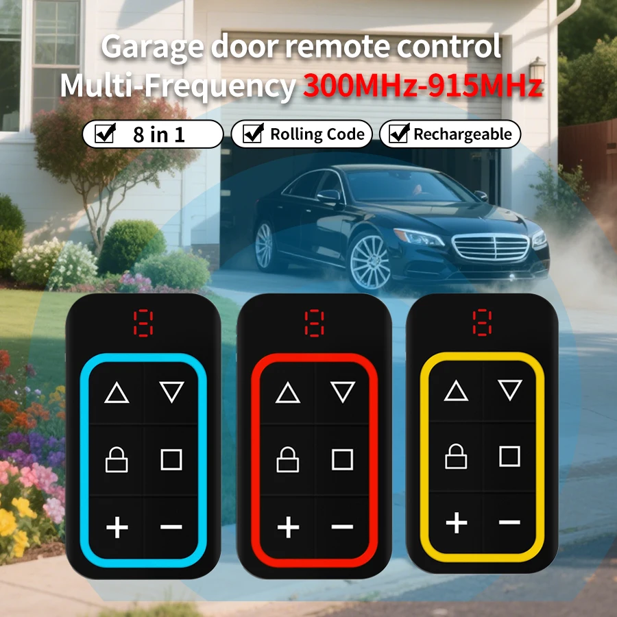 ガレージドアリモコンゲートキーコピー複製機 8CH マルチ周波数ガレージコントローラ 300-915Mhz RF433Mhz コード送信機