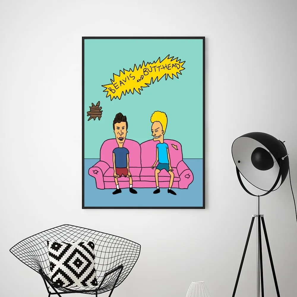 Cartoon B-Beavis and B-Butt-head ​​ Poster Prints Wall Pictures Living Room Home Decoration