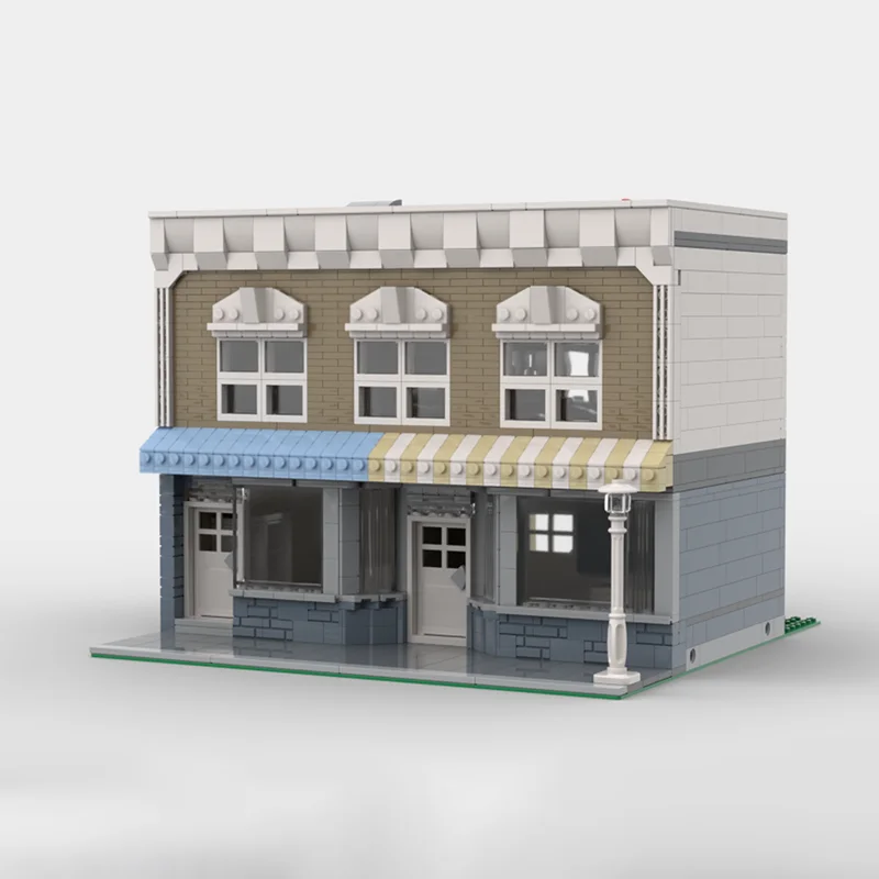 مدينة عرض الشارع نموذج Moc قوالب بناء وحدات متجر المدينة الصغيرة نموذج التكنولوجيا وحدات كتل عيد الميلاد مجموعة لتقوم بها بنفسك لعبة الهدايا #2