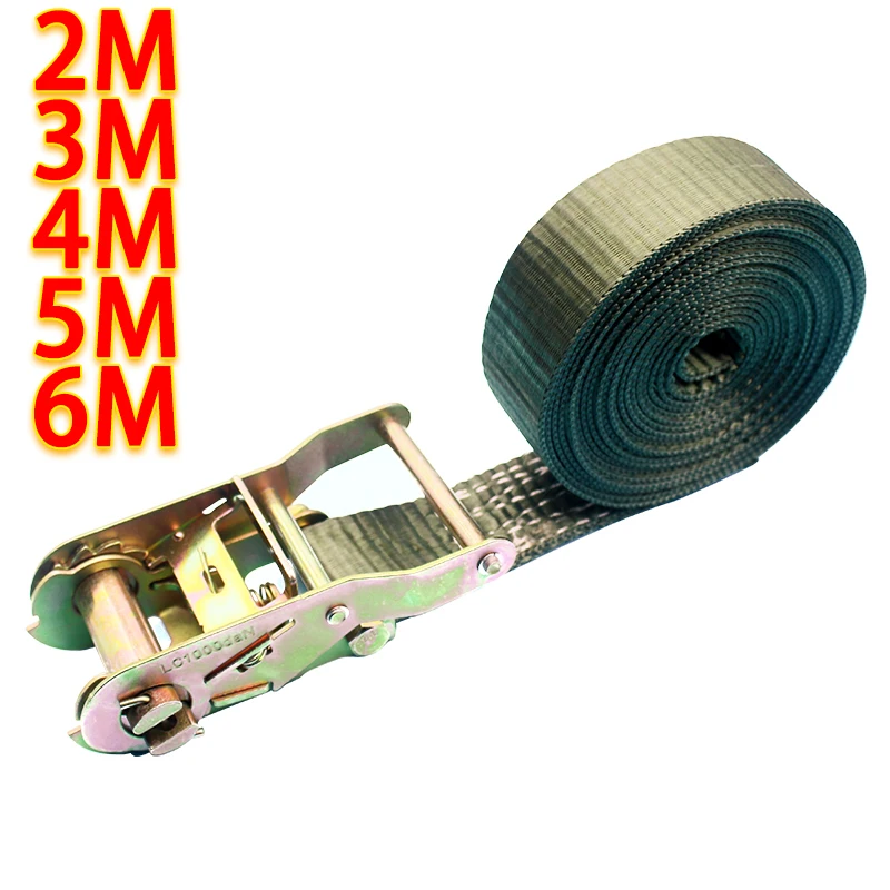 6 Tons Ratchet Rope Tensioner, Truck Freight Bundle Tension Belt 2 Meters - 6 Meters