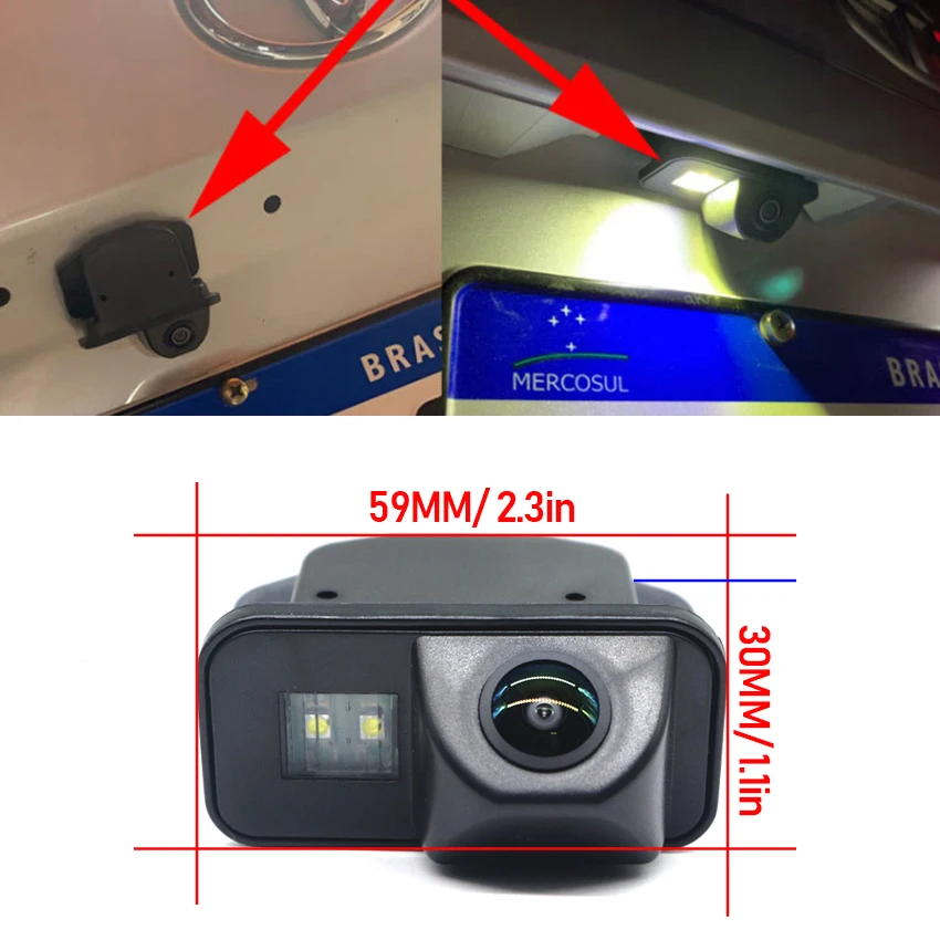 Car Reversing Rear View Camera For Toyota Avensis T25 T27 CCD Full HD Night Vision Reverse Parking Camera High Quality RCA