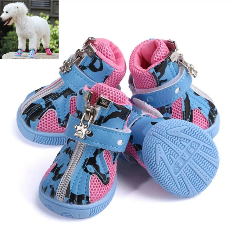 

New Spring Summer Pet Dog Shoes Breathable Mesh Dog Sport Boots Anti-Slip Small Dog Shoes for Teddy Chihuahua