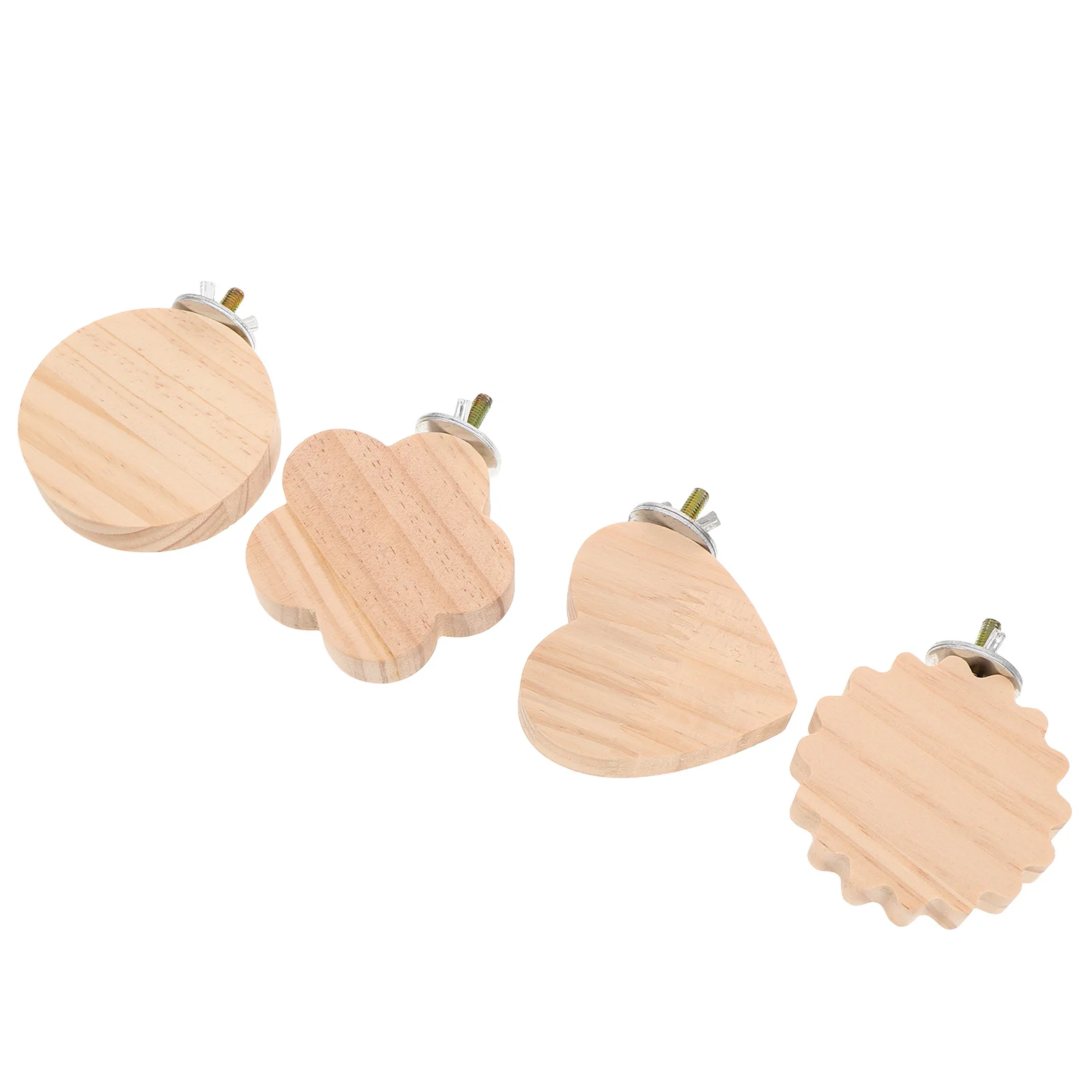 4 Stück Papageien-Barsch-Ständer, Holzplattform, ruhender Spielplatz für Wellensittiche, Nymphensittiche, kleine Vögel, Vogelkäfig-Zubehör