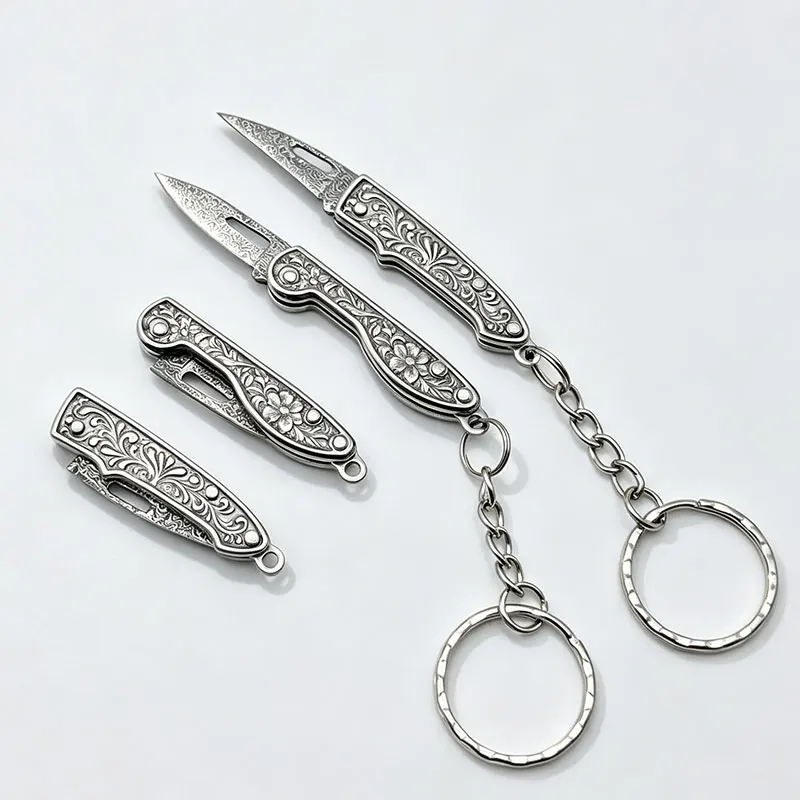 Mini relief folding knife, keychain knife, small cutting tool, for daily use in unpacking and opening packages