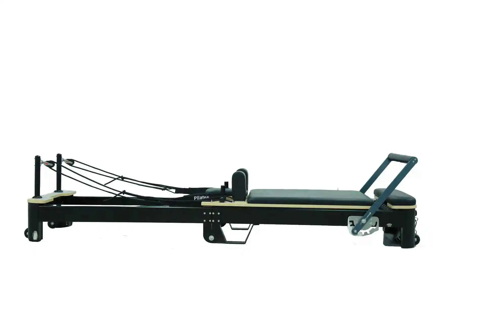 Oak Pilates Reformer, White Aluminum Foldable, Space-Saving for Home & Studio
