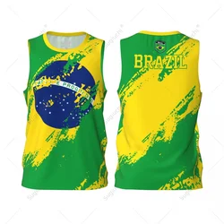 Men Basketball Sports Brazil Flag Running Fitness Multifunction Jersey Sleeveless shirt Custom Name Nunber Exclusive