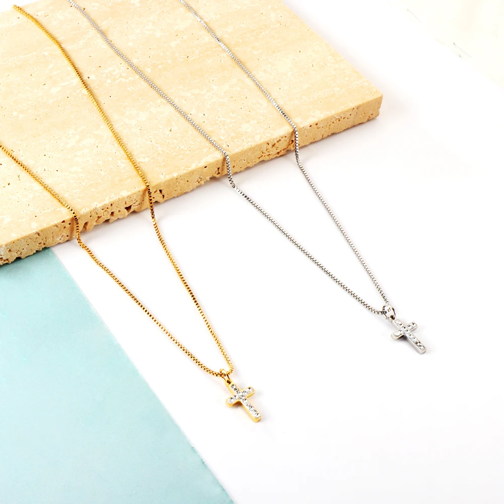 ASONSTEEL Stainless Steel Cross Pendant Necklace For Women Men Minimalist Jewelry Male Female Necklaces Chokers Gifts Hiphop