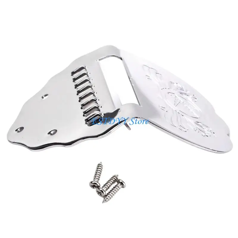 G6DE 8 String Mandolin Tailpiece Metal Construction Polished Finish Boosts Tailpiece