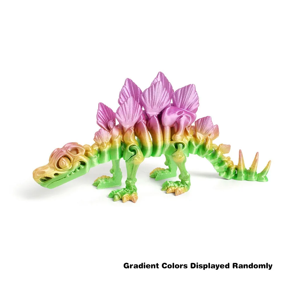 Cute 3D-Printed Magic Dragon Dinosaur Rotatable Articulated Desktop Ornament Craft Gift for Adults and