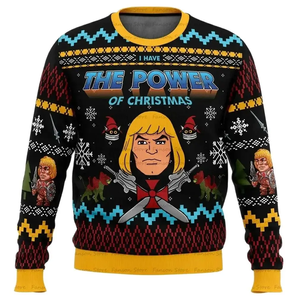 Maglione brutto di Natale Anime Cartoon 2025 Nuova moda Regalo di Natale Primavera e autunno Maglioni da uomo e da donna Top per bambini