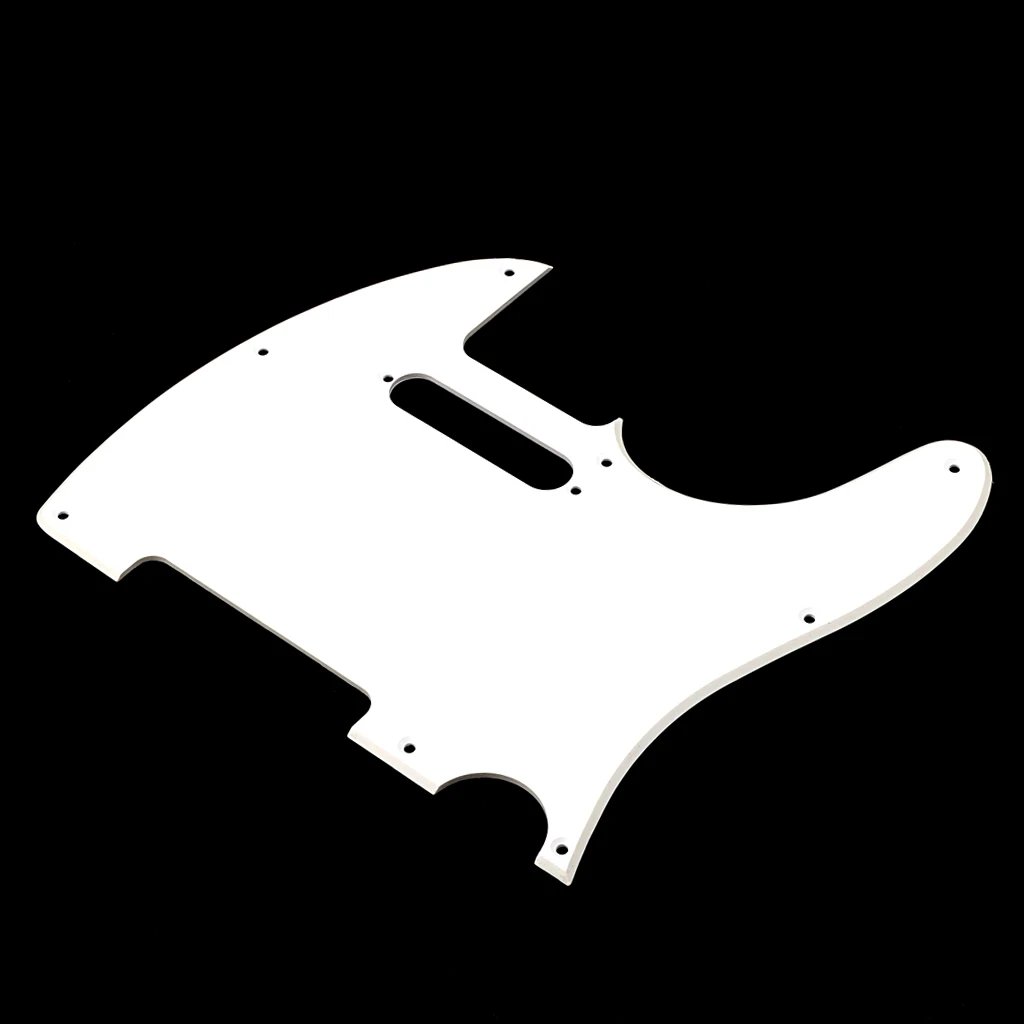 8 Holes Tele Guitar Pickguard for Telecaster Style Guitar replacement 1Ply White