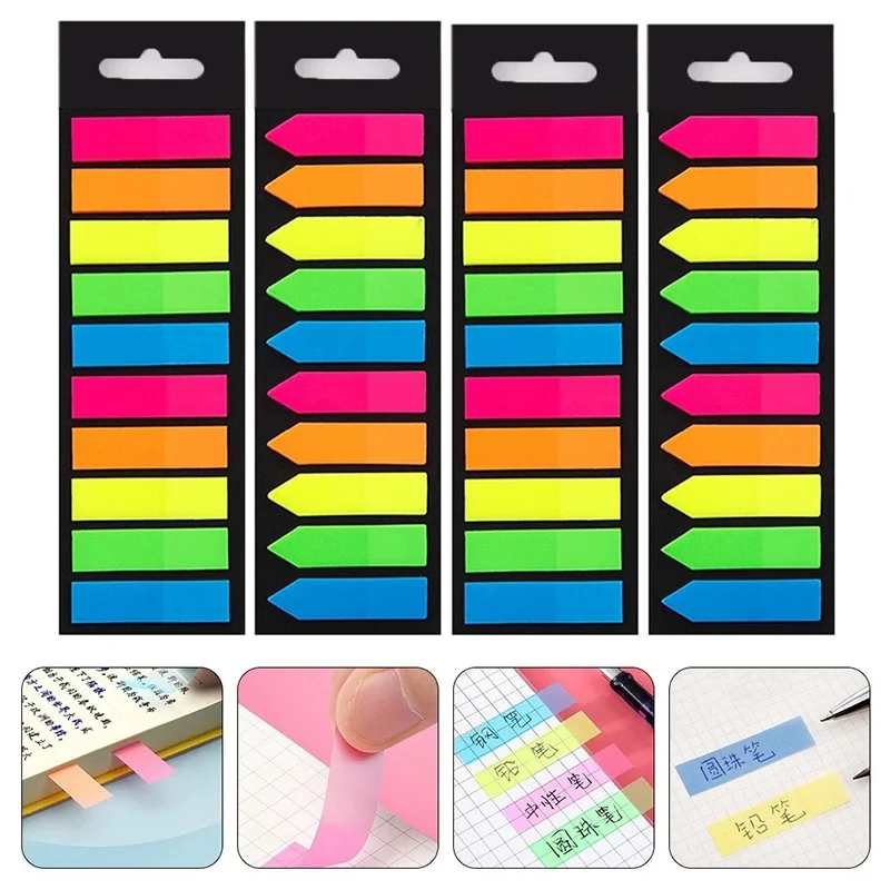 200Pcs Fluorescence Self Office Supplies Sticky Notes Bookmark Marker Memo Sticker Paper For School Stationery Office Supplies