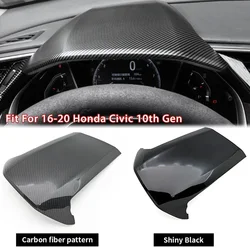 Car Dashboard Trim Cover Frame Steering Wheel Center Console Instrument Panel Case Sticker Fit For 16-20 Honda Civic 10th Gen