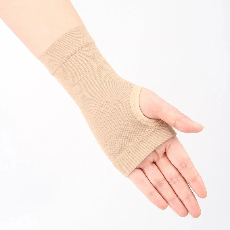 High Elasticity Breathable Absorbent Wrist Thumb Joint Palm Sports Pressure Gloves Sprain Protective Exercise Fingerless Gloves